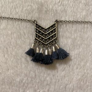 2mm 16 inch Silver Necklace with Tassles